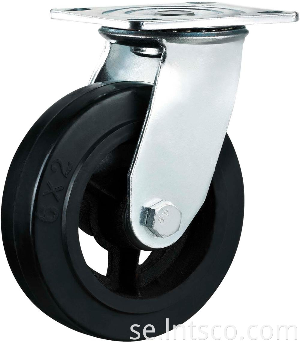 Heavy Duty Rubber on Iron Swivel Trolley Casters